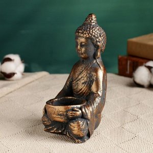 Подсвечник на 1 свечу «Будда», гипс, винтаж 15.5 см