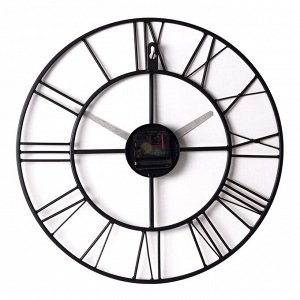 Часы настенные, интерьерные: Лофт, бесшумные, d-40 см, бронза