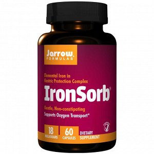 Jarrow Formulas, IronSorb, 18 мг, 60 овощных капсул