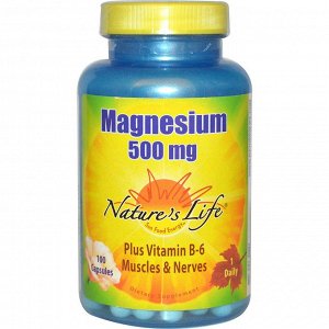 Natures Life, Магний, 500 мг, 100 капсул