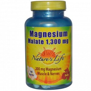 Natures Life, Малат магния, 1,300 мг, 100 таблеток