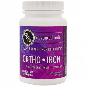 Advanced Orthomolecular Research AOR, Орто-железо, 60 растительных капсул