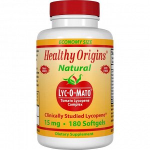 Healthy Origins, Lyc-O-Mato, Ликопин-комплекс, 15 мг, 180 желатиновых капсул