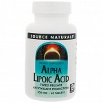 Source Naturals, Альфа-липоевая кислота, ограниченный выпуск, 300 мг, 60 таблеток