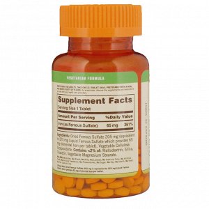 Sundown Naturals, Железо, 65 мг, 120 таблеток