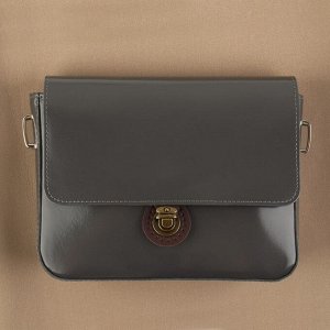 Застёжка для сумки, пришивная, 6 x 4 см, цвет тёмно-коричневый/бронзовый
