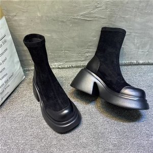 Ботинки Ботинки на толстой подошве с круглым носком