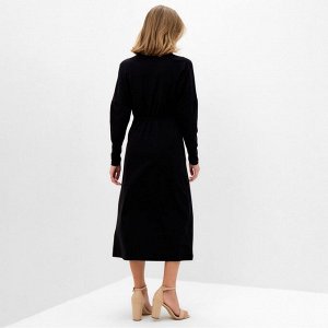 Платье женское трикотажное MINAKU: Basic line цвет черный, р-р 52