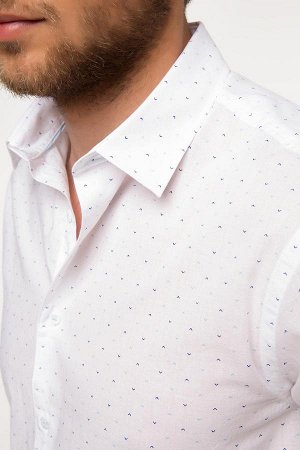 Рубашка / сорочка мужская белая с мелким рисунком