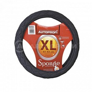 Спонжевая оплетка руля AUTOPROFI SP-9020 BK (XL)