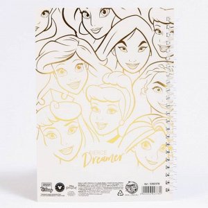 Подарочный набор: ежедневник А5 "Принцессы", на гребне, 60 листов и ручка, Принцессы