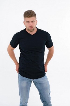 Мужская хлопковая футболка с V-вырезом