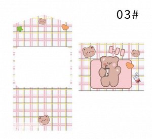 Конверт-открытка "Bear" №03, розовый