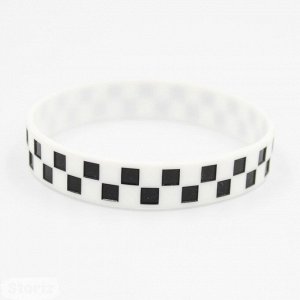 Браслет силиконовый "Black&White" белый (2 ряда)