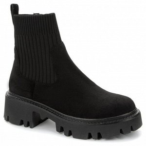 Черный иск.замша/текстиль женские ботинки (О-З 2023)