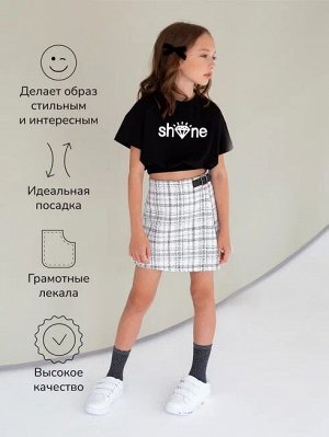 Топ для девочки на резинке Amarobaby Shine,черный