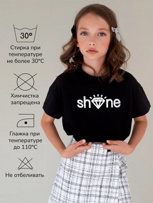 Топ для девочки на резинке Amarobaby Shine,черный