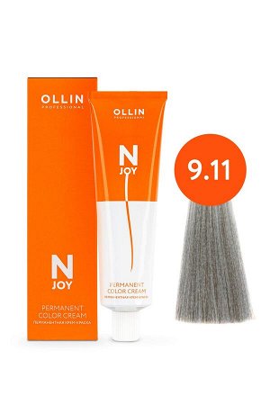 OLLIN N-JOY 9/11 - блондин интенсивно-пепельный, перманентная крем-краска для волос 100мл
