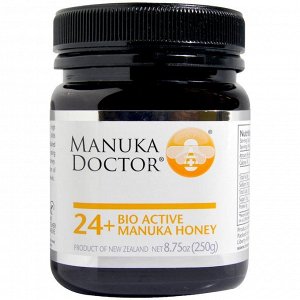 Мед мануки Manuka Doctor, 24+ биологически активный мед Манука, 250 г. 100% чистый новозеландский мед. Эти оценки характеризуют уровень активности мёда.Чем выше оценка,тем дороже мёд.В этом меде высок