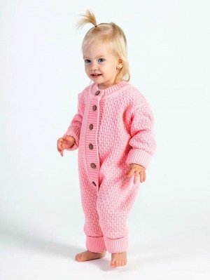 Комбинезон детский Amarobaby Pure Love Wool, вязаный, розовый