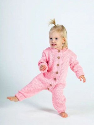 Комбинезон детский Amarobaby Pure Love Wool, вязаный, розовый