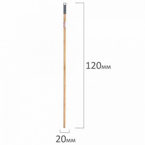 Черенок для уборочного инвентаря 120 см, деревянный (эвкалипт) лакированный, еврорезьба, YORK, 91280
