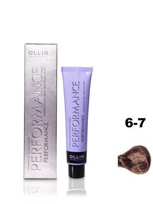 OLLIN PERFORMANCE Краска для волос 6/7 темно - русый  коричневый 60мл.