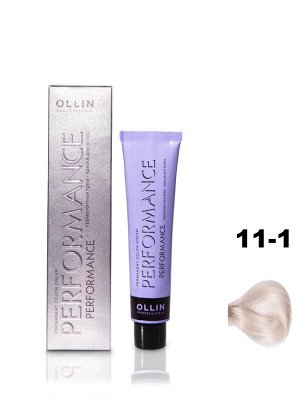 OLLIN PERFORMANCE Краска для волос 11/1 специальный блондин пепельный 60 мл.
