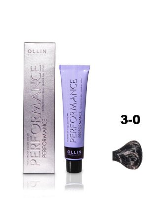 OLLIN PERFORMANCE Краска для волос 3/0 темный шатен 60мл.