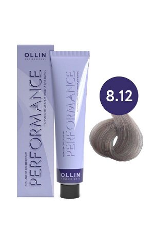OLLIN PERFORMANCE Краска для волос 8/12 светло-русый пепельно-фиолетовый 60мл Перманентная