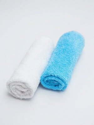 Полотенце (салфетка) для кормления Amarobaby Soft Care в наборе 2 шт. (белый/голубой)