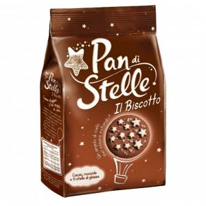 Печенье песочн.MulinoBlanko 350г PAN di STELLE (Пан ди Стелле /шоколадное с сахар звезд)