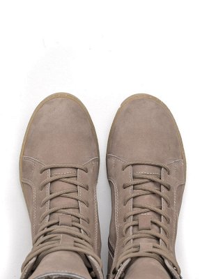 Ботинки зимние женские, коричневый нубук