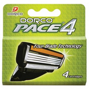 DORCO Сменные бритвенные кассеты с 4 лезвиями (4 шт)  PACE 4  NEW