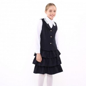 Школьный костюм для девочек, цвет тёмно-синий, рост