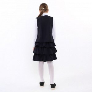 Костюм (жилет/юбка) для девочек А.3302-B39, цвет т.синий, рост 134см