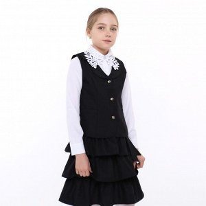 Костюм (жилет/юбка) для девочек А.3302C-B39, цвет черный, рост 134см