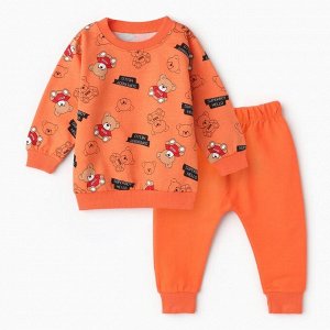 Комплект детский (свитшот,брюки), цвет оранжевый, рост