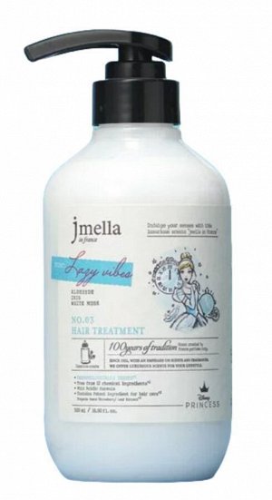 Jmella - маска для волос и кожи головы с ароматом ириса и белого мускуса серия дисней in france disney lazy vibes hair treatment, 500 мл
