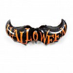 Шар фигура, Летучая мышь с надписью Halloween, черный, 1 шт. (125х40 см)