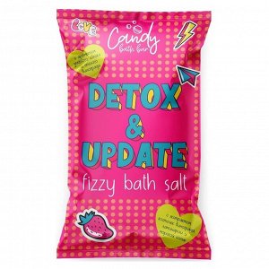 Лаборатори Катрин,  Соль для ванн шипучая шиммером Candy bath bar "Detox & Update" 100 г, Laboratory Katrin