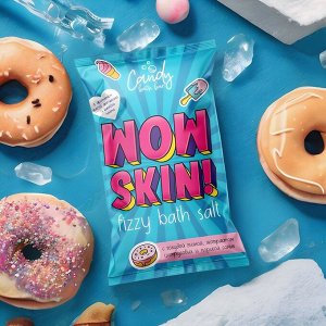 Лаборатори Катрин,  Соль для ванн шипучая шиммером Candy bath bar "Wow Skin" 100 г, Laboratory Katrin