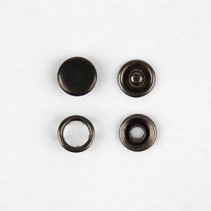 Кнопка рубашечная, закрытая, d = 9,5 мм, цвет чёрный никель