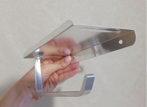 УЦЕНКА Держатель для туалетной бумаги с полкой, хром, металл