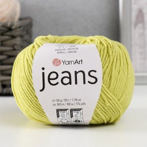 Пряжа "Jeans" 55% хлопок, 45% акрил 160м/50гр (29 яр. салат)