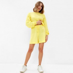Комплект женский (джемпер, шорты) MINAKU: Casual Collection, цвет лимон