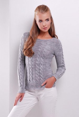 Свитер Вязаный женский свитер.Размер универсальный 44-50.Стильный женский свитер, выполнен из комфортного материала приятного на ощупь. Горловина лодочкой, фактурная вязка на груди и рукавах.