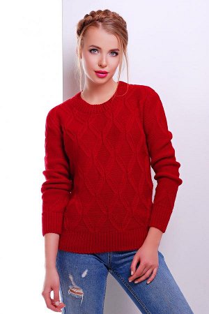 Свитер Вязаный женский свитер.Размер универсальный 44-50.Стильный женский свитер, выполнен из комфортного материала приятного на ощупь. Фигурный вырез горловины, фактурная вязка на груди и рукавах.