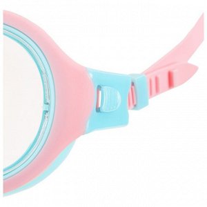 Маска для плавания детская ONLYTOP, беруши, цвет розовый/голубой