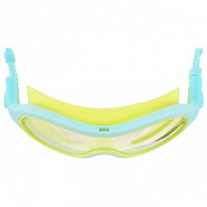 Маска для плавания детская ONLYTOP, беруши, цвет голубой/жёлтый